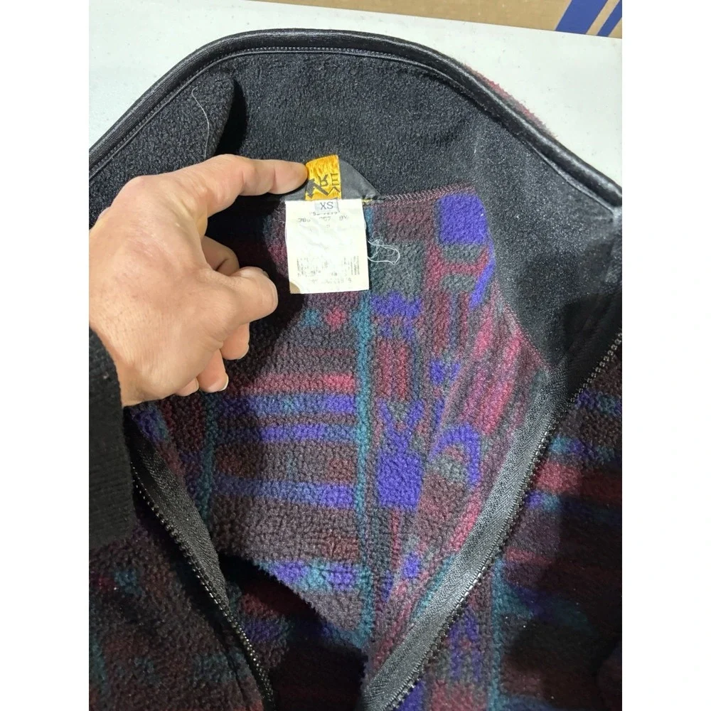 Vintage 90's REI Polar Fleece Full Zip Jacket XS Tribal Pattern - Picture 3 of 7